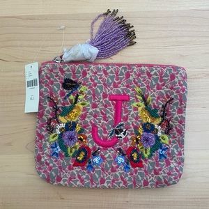 Anthropologie Monogrammed J Pouch